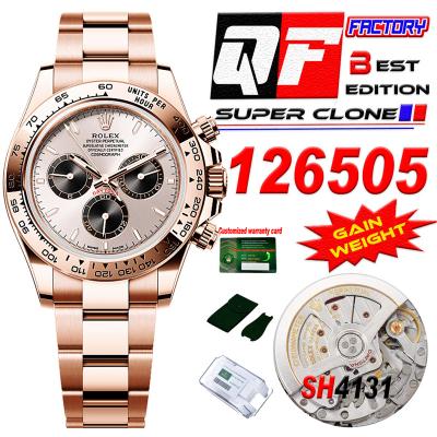 Daytona 126505 SH4131 Automatic Chronograph Mens Watch Best Edition QF V6 RG Gold Dial 904L SS Bracelet (Gain Weight)