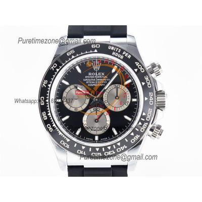 Daytona 126519 SH4131 Automatic Chronograph Mens Watch Best Edition QF V6 SS Black Dial Oysterflex Strap (Gain Weight)