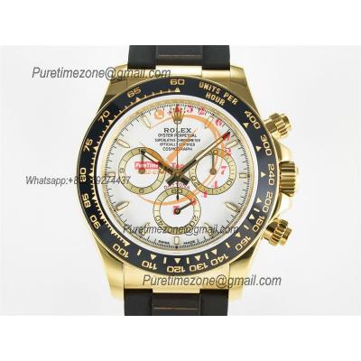 Daytona 126518 SH4131 Automatic Chronograph Mens Watch Best Edition QF V6 YG White Dial Oysterflex Strap (Gain Weight)