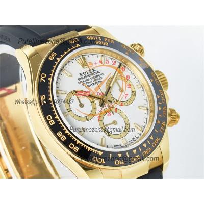 Daytona 126518 SH4131 Automatic Chronograph Mens Watch Best Edition QF V6 YG White Dial Oysterflex Strap (Gain Weight)