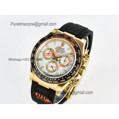 Daytona 126518 SH4131 Automatic Chronograph Mens Watch Best Edition QF V6 YG White Dial Oysterflex Strap (Gain Weight)