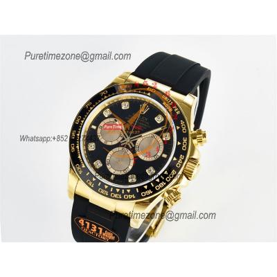 Daytona 126518 SH4131 Automatic Chronograph Mens Watch Best Edition QF V6 YG Black Dial Oysterflex Strap (Gain Weight)