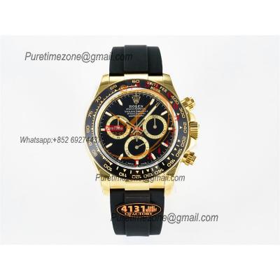 Daytona 126518 SH4131 Automatic Chronograph Mens Watch Best Edition QF V6 YG Black Dial Oysterflex Strap (Gain Weight)