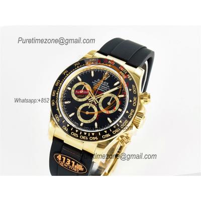 Daytona 126518 SH4131 Automatic Chronograph Mens Watch Best Edition QF V6 YG Black Dial Oysterflex Strap (Gain Weight)