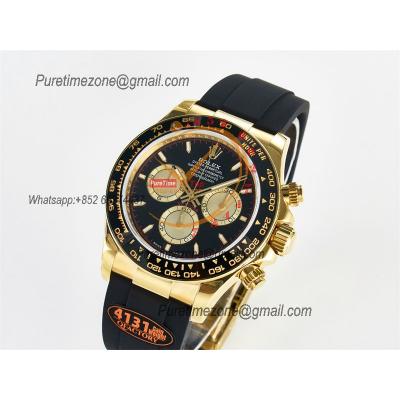 Daytona 126518 SH4131 Automatic Chronograph Mens Watch Best Edition QF V6 YG Black Dial Oysterflex Strap (Gain Weight)