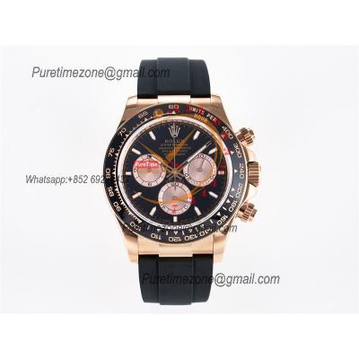 Daytona 126515 SH4131 Automatic Chronograph Mens Watch Best Edition QF V6 RG Black Dial Oysterflex Strap (Gain Weight)