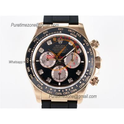 Daytona 126515 SH4131 Automatic Chronograph Mens Watch Best Edition QF V6 RG Black Dial Oysterflex Strap (Gain Weight)