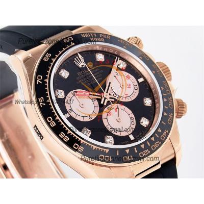 Daytona 126515 SH4131 Automatic Chronograph Mens Watch Best Edition QF V6 RG Black Dial Oysterflex Strap (Gain Weight)