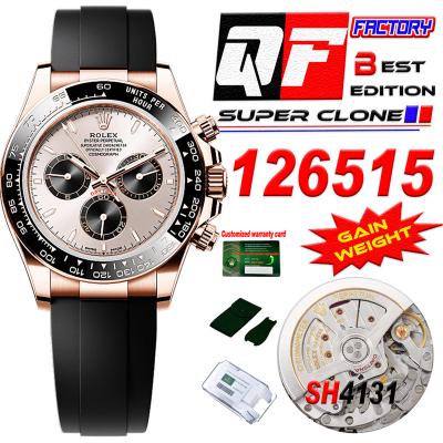 Daytona 126515 SH4131 Automatic Chronograph Mens Watch Best Edition QF V6 RG Gold Dial Oysterflex Strap (Gain Weight)