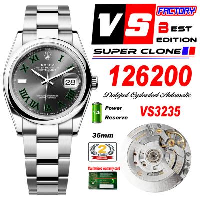 DateJust 36 126200 VS3235 Automatic Mens Watch 904L SS VSF 1:1 Best Edition Gray Dial on Jubilee Bracelet CHS