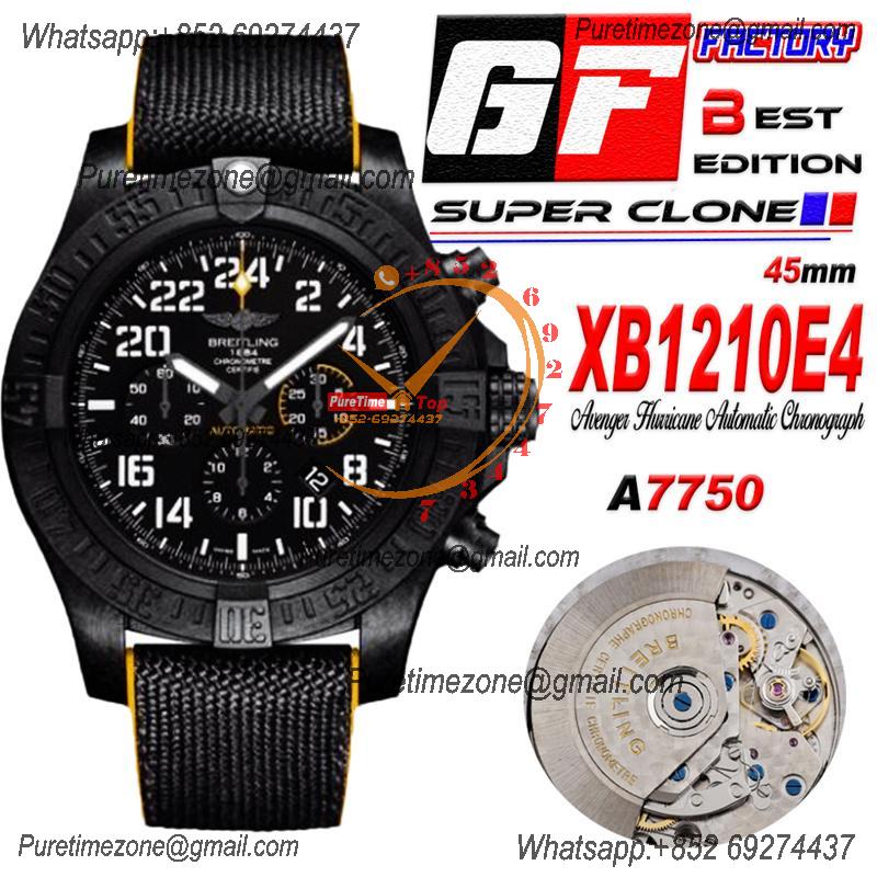 Avenger Hurricane-24H XB1210E4 A7750 Automatic Chronograph Mens Watch Best Edition GF Black Dial Rubber Strap CHS