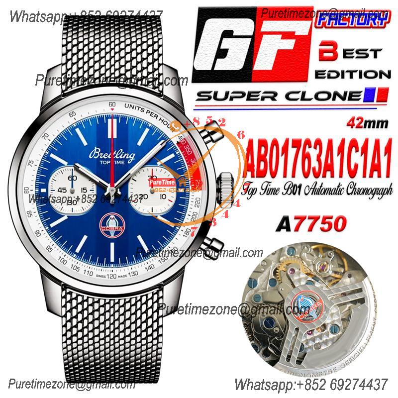 Premier Top Time B01 Shelby Cobra AB01763A1C1A1 A7750 Automatic Chronograph Mens Watch Best Edition GF Blue Dial