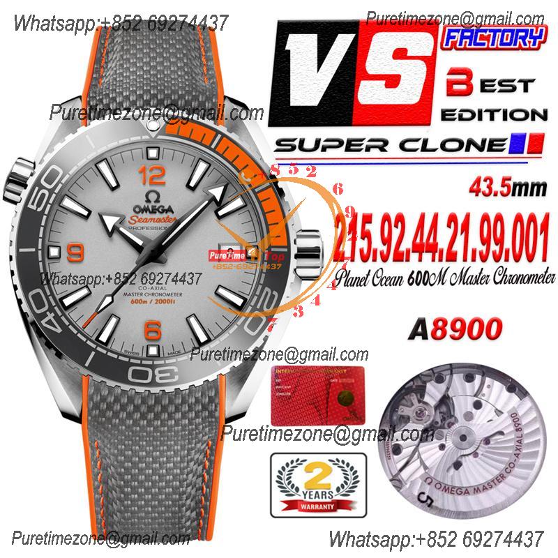 Planet Ocean 43.5mm A8900 Automatic Mens Watch VSF Best Ediiton Gray Dial Rubber Strap CHS 215.92.44.21.99.001