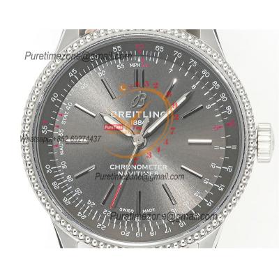 Navitimer Automatic 35 A2824 Automatic Womens Watch A17327381B1P1 Best Edition BLSF Gray Dial Leather Strap Ladies