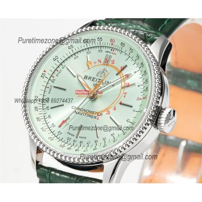 Navitimer Automatic 35 A2824 Automatic Womens Watch A17395361L1P1 Best Edition BLSF Green Dial  Leather Ladies