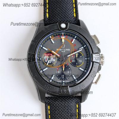 Avenger B01 Chronograph 44 A7750 Automatic Mens Watch SB01472A1B1X1 Best Edition BLSF DLC Black Dial Leather CHS