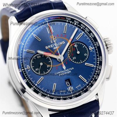 Premier B01 Chronograph 42 A7750 Automatic Mens Watch AB0118A61C1P1 Best Edition GF V2 Blue Dial Leather CHS