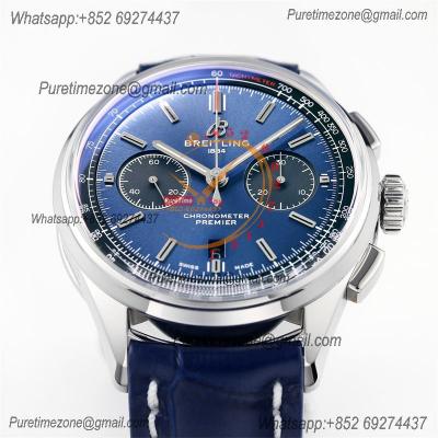 Premier B01 Chronograph 42 A7750 Automatic Mens Watch AB0118A61C1P1 Best Edition GF V2 Blue Dial Leather CHS