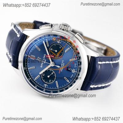 Premier B01 Chronograph 42 A7750 Automatic Mens Watch AB0118A61C1P1 Best Edition GF V2 Blue Dial Leather CHS