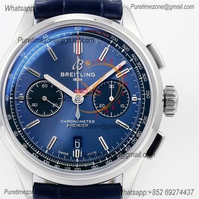 Premier B01 Chronograph 42 A7750 Automatic Mens Watch AB0118A61C1P1 Best Edition GF V2 Blue Dial Leather CHS