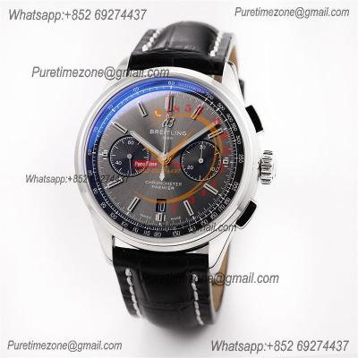 Premier B01 Chronograph 42 A7750 Automatic Mens Watch AB0118221B1X1 Best Edition GF V2 Gray Dial Leather CHS