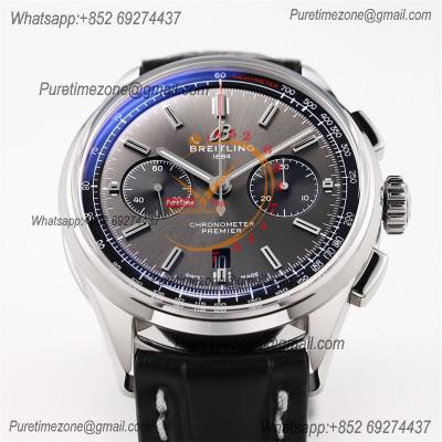 Premier B01 Chronograph 42 A7750 Automatic Mens Watch AB0118221B1X1 Best Edition GF V2 Gray Dial Leather CHS