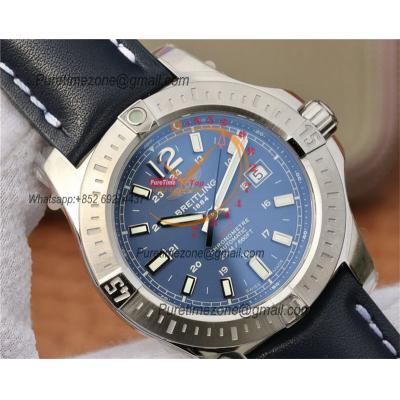 Colt Automatic 44mm A2824 Mens Watch A7438811-C907-105X Best Edition GF SS Blue Dial Leather Strap CHS