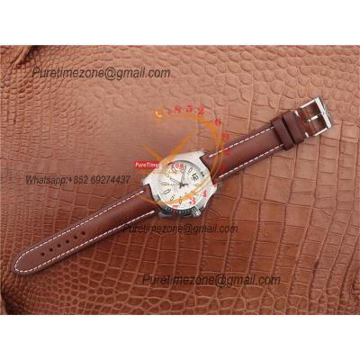 Colt Automatic 44mm A2824 Mens Watch A1738811-G791-435X-A20BA Best Edition GF SS White Dial Brown Leather Strap CHS