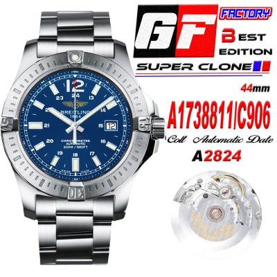 Colt Automatic 44mm A2824 Mens Watch A1738811-C906 Best Edition GF Blue Dial SS Bracelet CHS