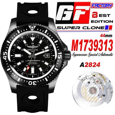 Superocean 44 Special Mariner M1739313BE92-227S A2824 Automatic Mens Watch Best Edition GF Black Dial Rubber Strap CHS