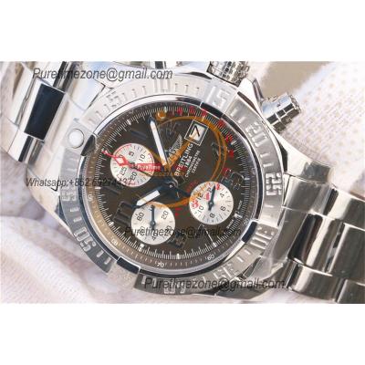 Avenger II 43 A1338111-F564-170A A7750 Automatic Chronograph Mens Watch Best Edition GF Gray Dial SS Bracelet CHS