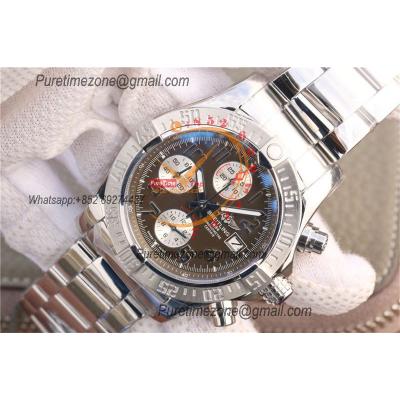 Avenger II 43 A1338111-F564-170A A7750 Automatic Chronograph Mens Watch Best Edition GF Gray Dial SS Bracelet CHS