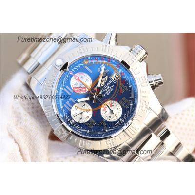 Avenger II 43 A13381111C1A1 A7750 Automatic Chronograph Mens Watch Best Edition GF Blue Dial SS Bracelet CHS