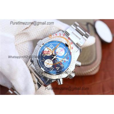 Avenger II 43 A13381111C1A1 A7750 Automatic Chronograph Mens Watch Best Edition GF Blue Dial SS Bracelet CHS