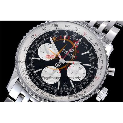 Navitimer B01 43 AB0121211B1A1 A7750 Automatic Chronograph Mens Watch Best Edition GF Black Dial SS Bracelet CHS