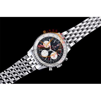 Navitimer B01 43 AB0121211B1A1 A7750 Automatic Chronograph Mens Watch Best Edition GF Black Dial SS Bracelet CHS