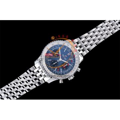 Navitimer B01 43 AB0121211C1A1 A7750 Automatic Chronograph Mens Watch Best Edition GF Blue Dial SS Bracelet CHS