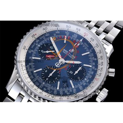 Navitimer B01 43 AB0121211C1A1 A7750 Automatic Chronograph Mens Watch Best Edition GF Blue Dial SS Bracelet CHS