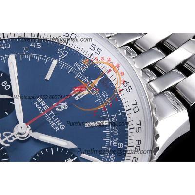 Navitimer B01 43 AB0121211C1A1 A7750 Automatic Chronograph Mens Watch Best Edition GF Blue Dial SS Bracelet CHS