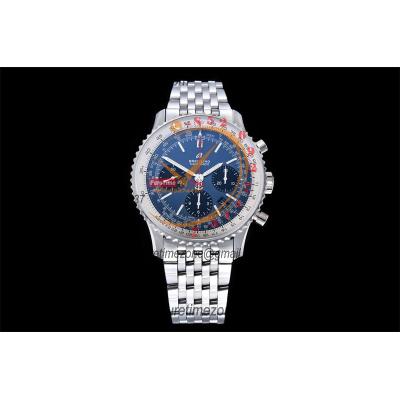 Navitimer B01 43 AB0121211C1A1 A7750 Automatic Chronograph Mens Watch Best Edition GF Blue Dial SS Bracelet CHS