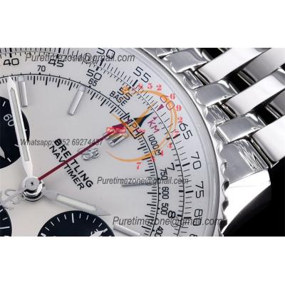 Navitimer B01 43 AB0121211G1A1 A7750 Automatic Chronograph Mens Watch Best Edition GF White Dial SS Bracelet CHS