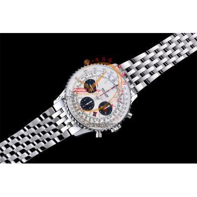 Navitimer B01 43 AB0121211G1A1 A7750 Automatic Chronograph Mens Watch Best Edition GF White Dial SS Bracelet CHS