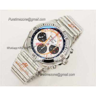 Chronomat B01 42 AB0134101G1A1 A7750 Automatic Chronograph Mens Watch Best Edition GF White Dial SS Bracelet CHS