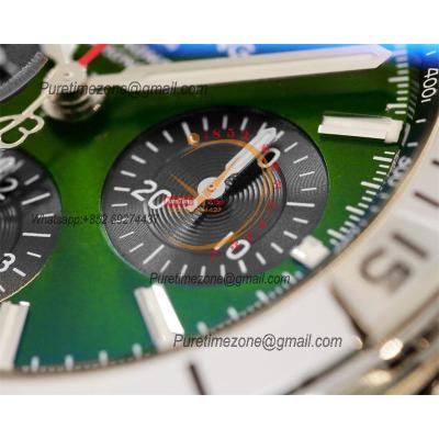 Chronomat B01 42 AB01343A1L1A1 A7750 Automatic Chronograph Mens Watch Best Edition GF Green Dial SS Bracelet CHS