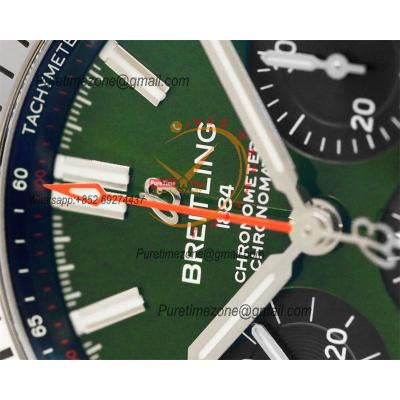 Chronomat B01 42 AB01343A1L1A1 A7750 Automatic Chronograph Mens Watch Best Edition GF Green Dial SS Bracelet CHS