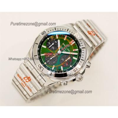 Chronomat B01 42 AB01343A1L1A1 A7750 Automatic Chronograph Mens Watch Best Edition GF Green Dial SS Bracelet CHS