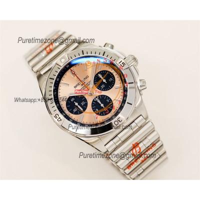 Chronomat B01 42 AB0134101K1A1 A7750 Automatic Chronograph Mens Watch Best Edition GF Beige Copper Dial SS Bracelet CHS