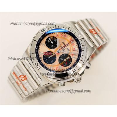 Chronomat B01 42 AB0134101K1A1 A7750 Automatic Chronograph Mens Watch Best Edition GF Beige Copper Dial SS Bracelet CHS