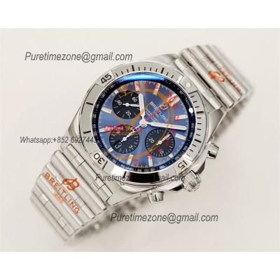 Chronomat B01 42 AB0134101C1A1 A7750 Automatic Chronograph Mens Watch Best Edition GF Blue Dial SS Bracelet CHS