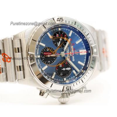 Chronomat B01 42 AB0134101C1A1 A7750 Automatic Chronograph Mens Watch Best Edition GF Blue Dial SS Bracelet CHS